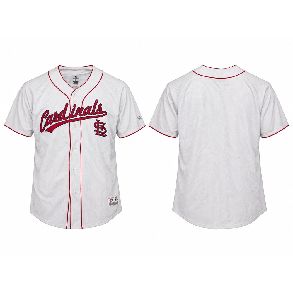 True Fan St Louis Cardinals Baseball Jersey White Red Mens 2XL Genuine MLB